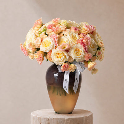 Fair Roses in Lumiere Vase