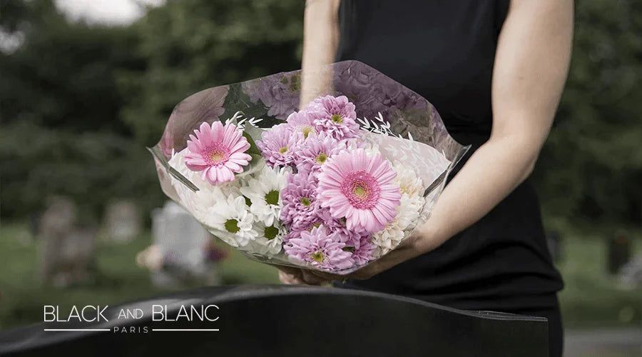 Flower Arrangement for Funeral Ideas - BLACK AND BLANC 