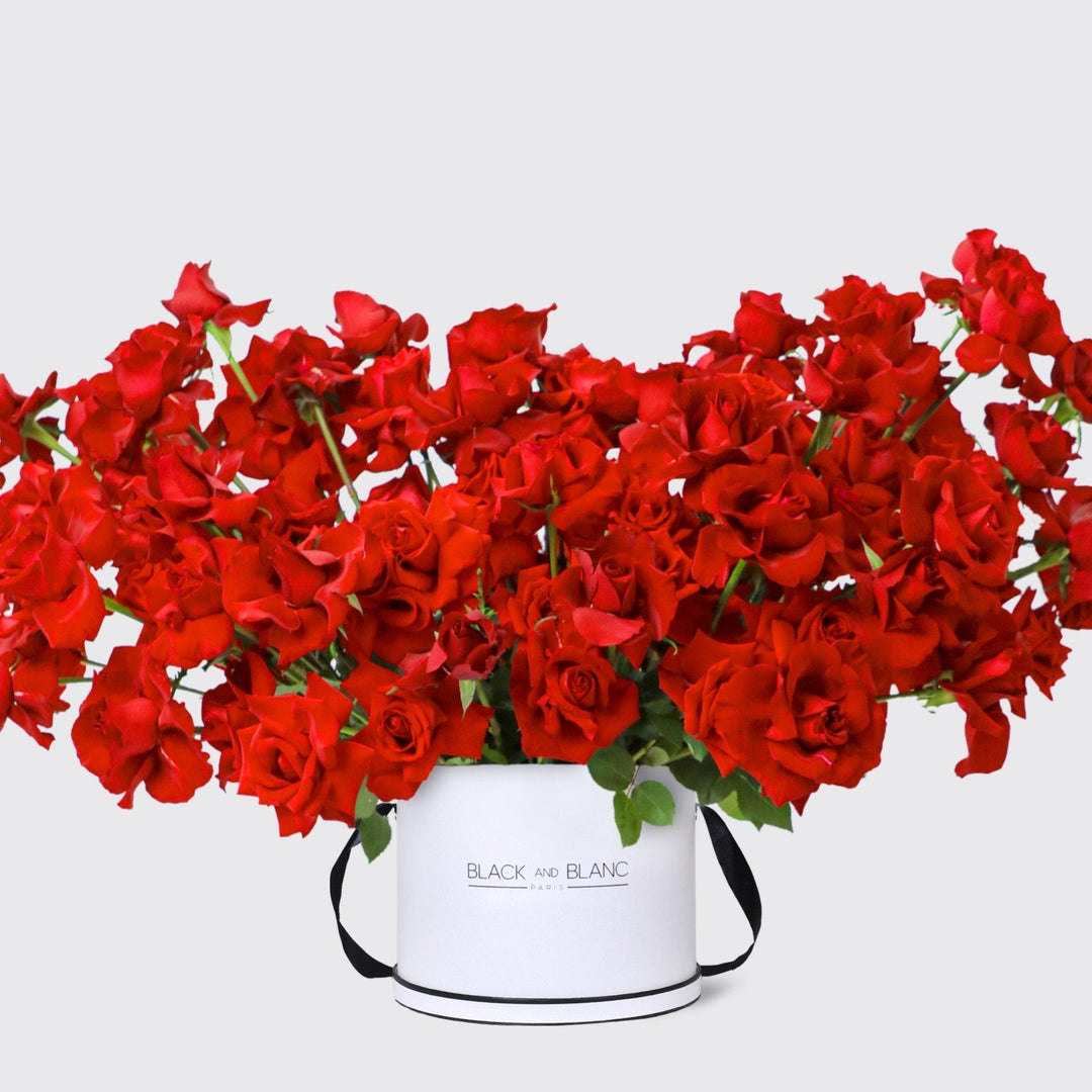 100/101 Roses in Box - BLACK AND BLANC