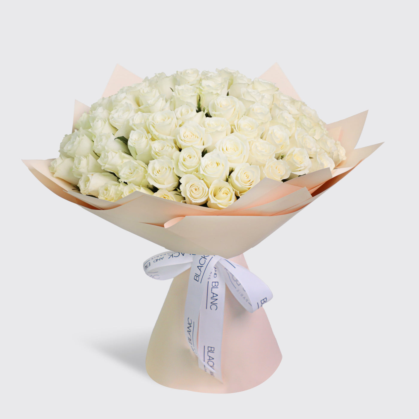 100/ 101 White Roses Bouquet - Fresh Flowers - 100 Stems