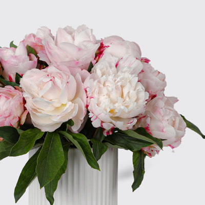 Pink Peony in Vase - Fresh Flowers - BLACK AND BLANC