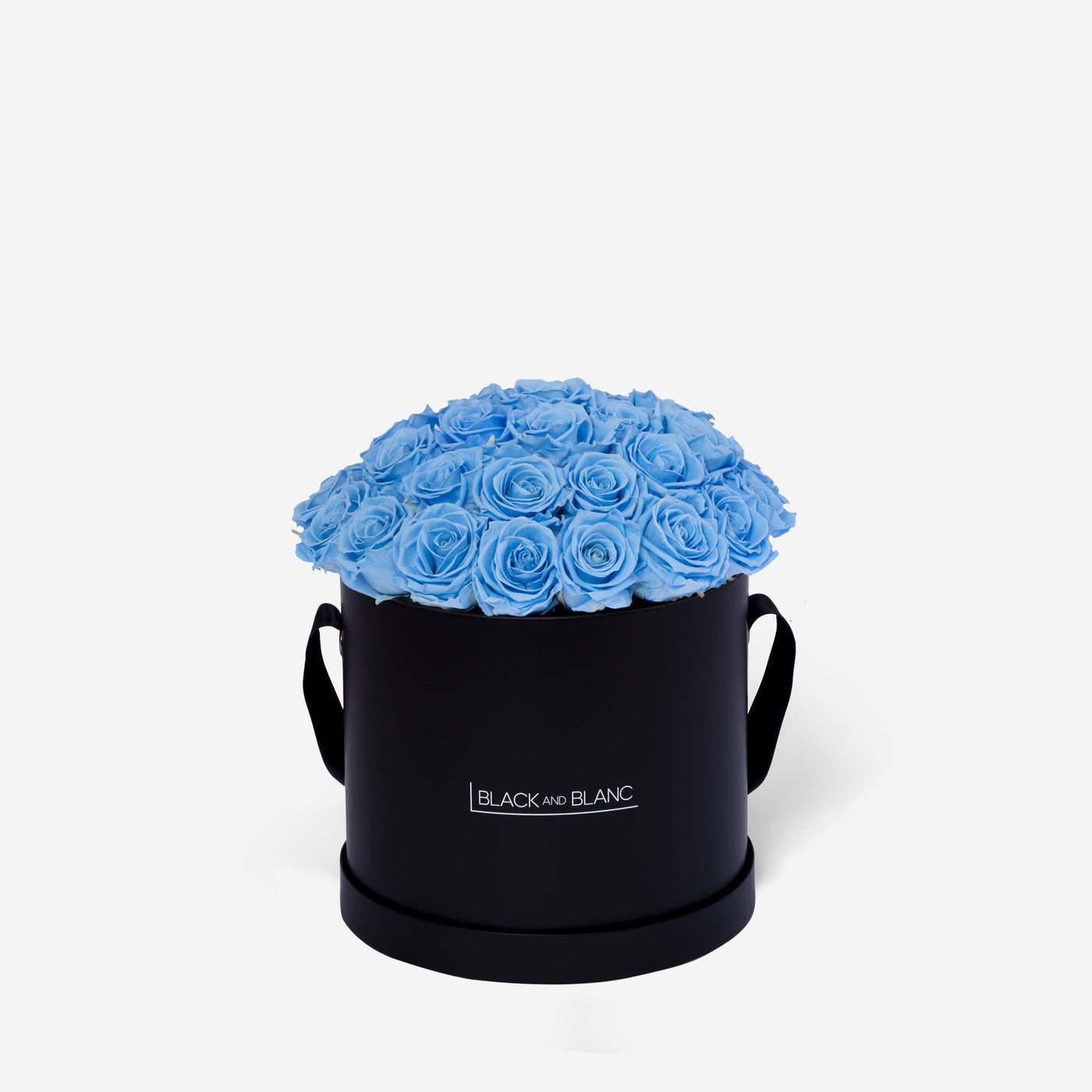 Baby Blue BouqBox - Infinity Roses - BLACK AND BLANC