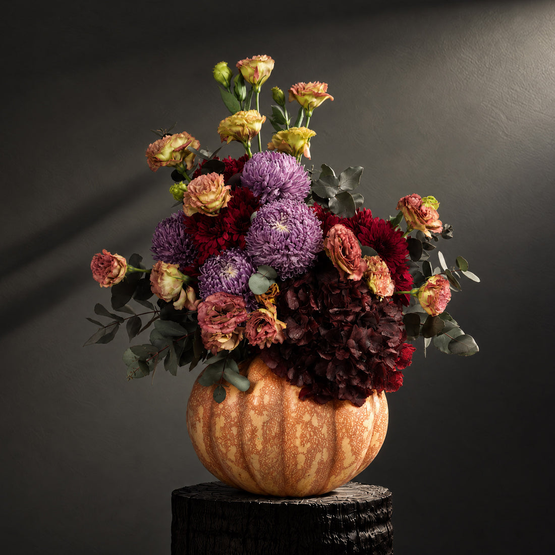 Velvet in Pumpkin Jardiniere - BLACK AND BLANC