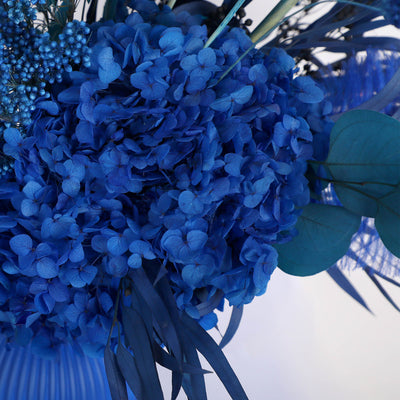 Royal Blue Symphony in Vase - Fresh Flowers