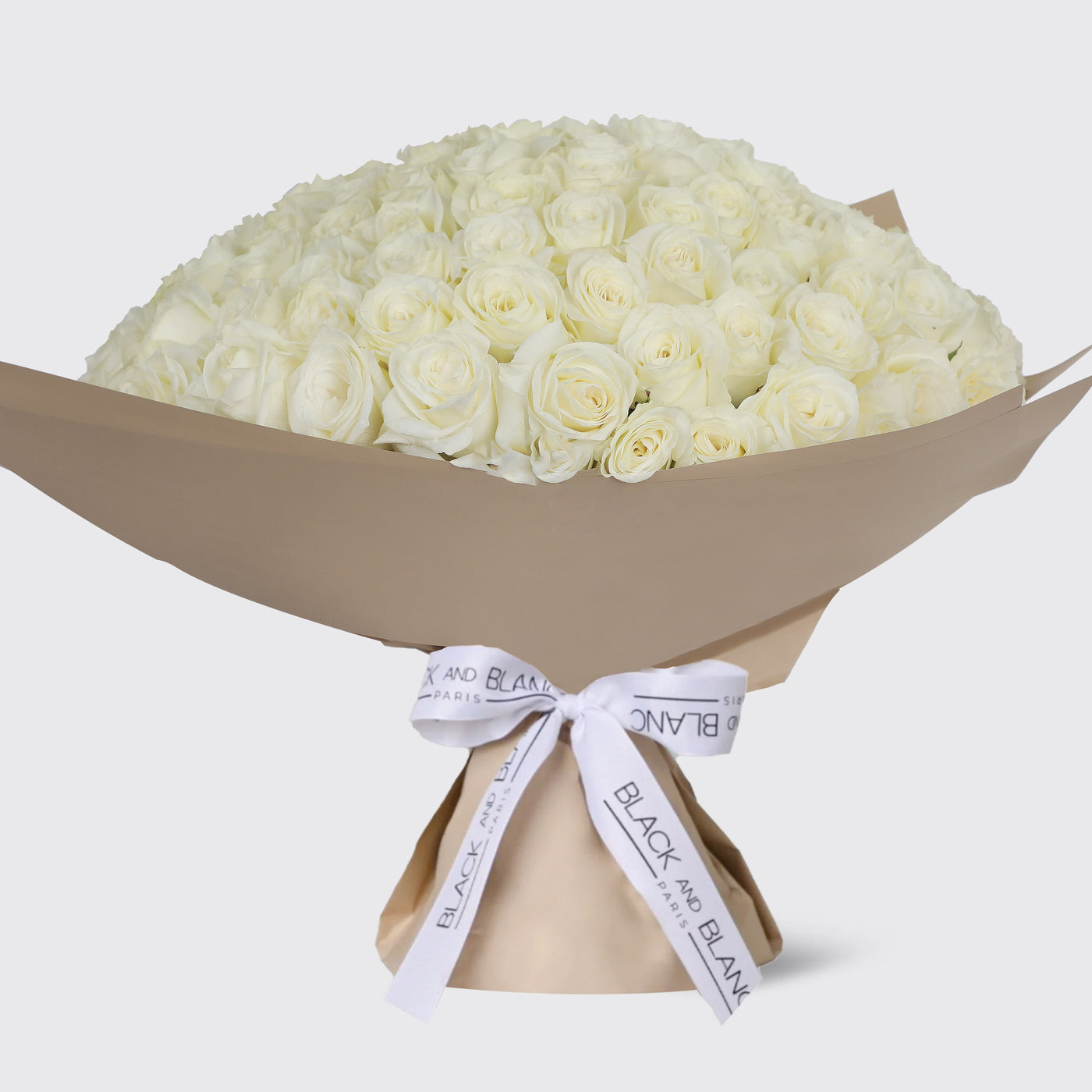 100 White Roses Bouquet - Fresh Flowers