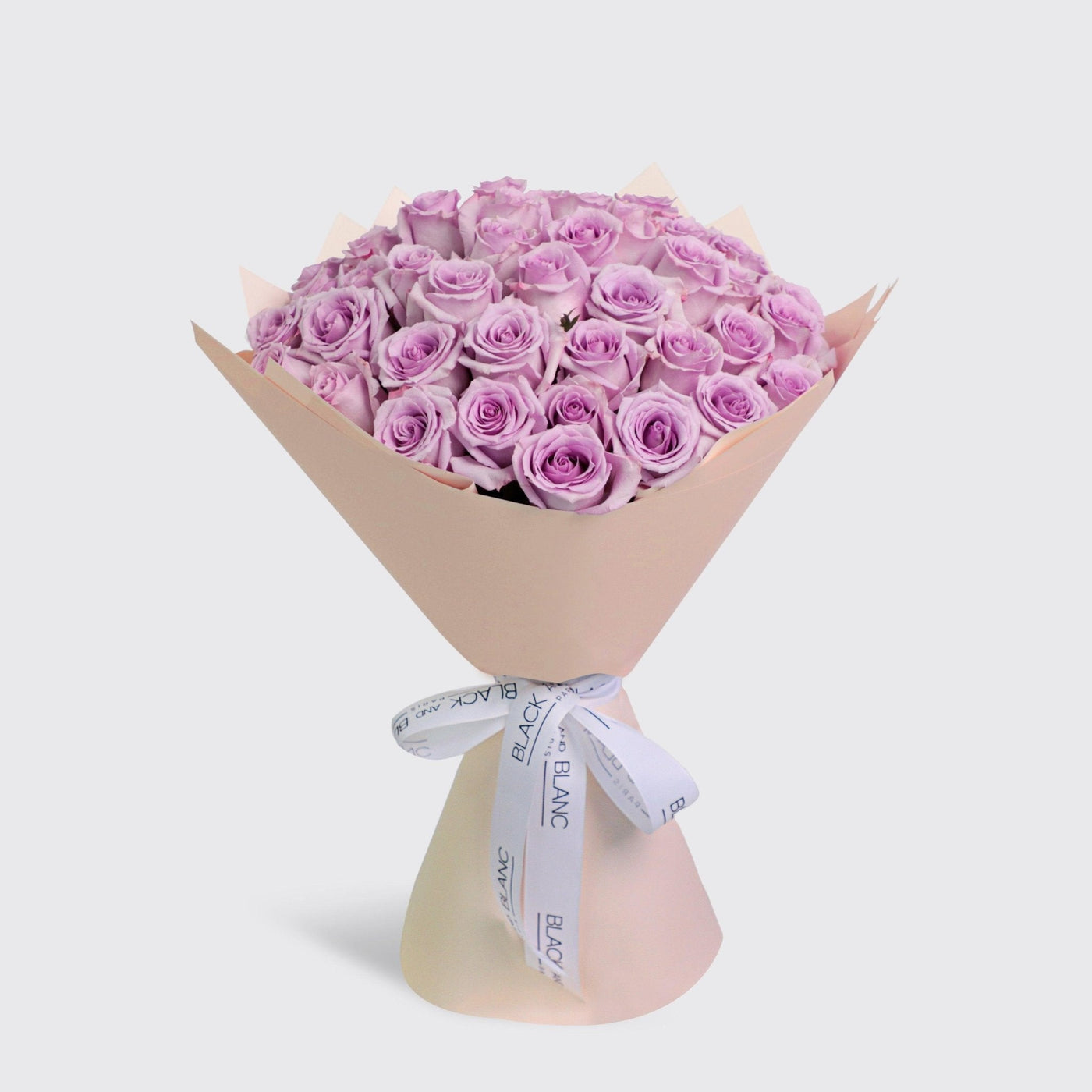 50/51 Purple Roses Bouquet - BLACK AND BLANC
