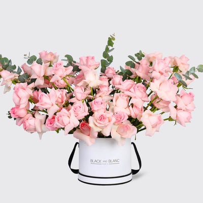 50 Pink Roses in Box - Fresh Flowers - Box