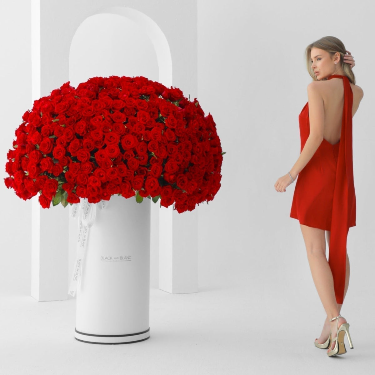 500/501 Red Roses in Pinnacle - BLACK AND BLANC