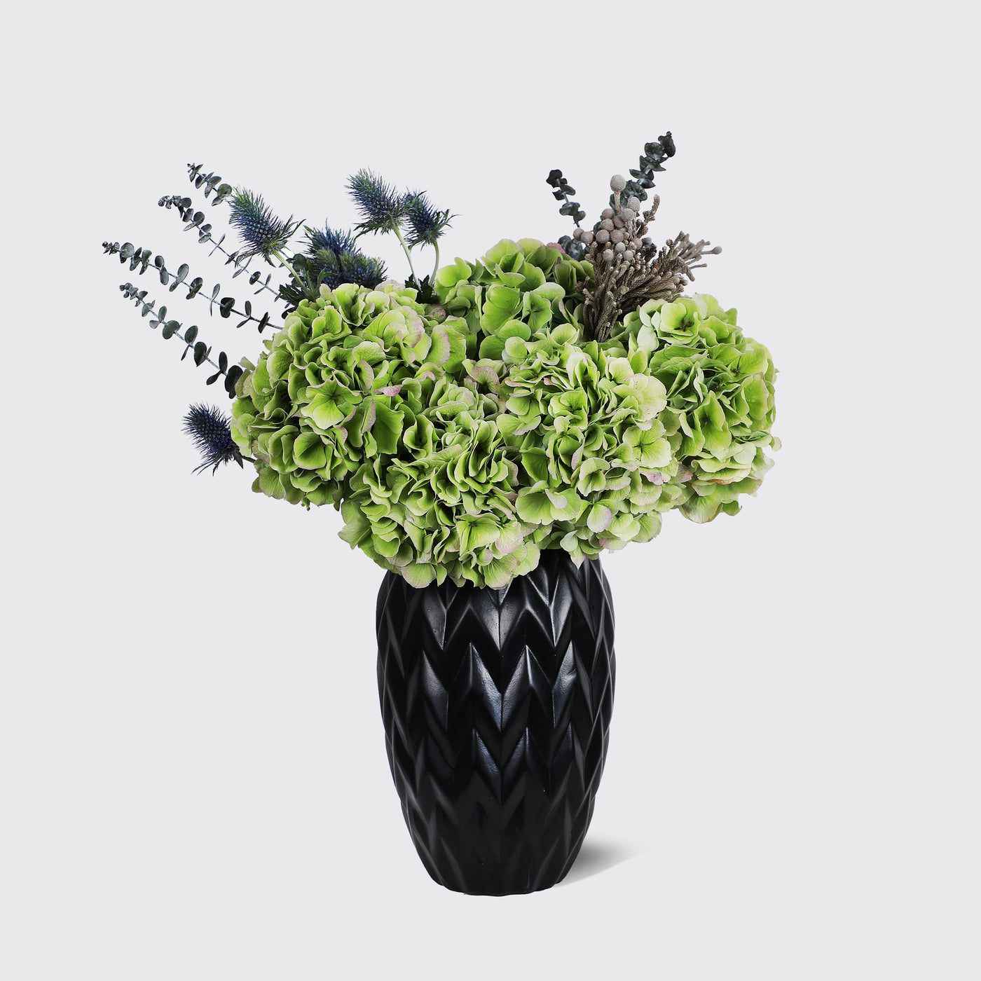 Demoiselle Emile in Vase (Green Hydrangea) - Fresh Flowers