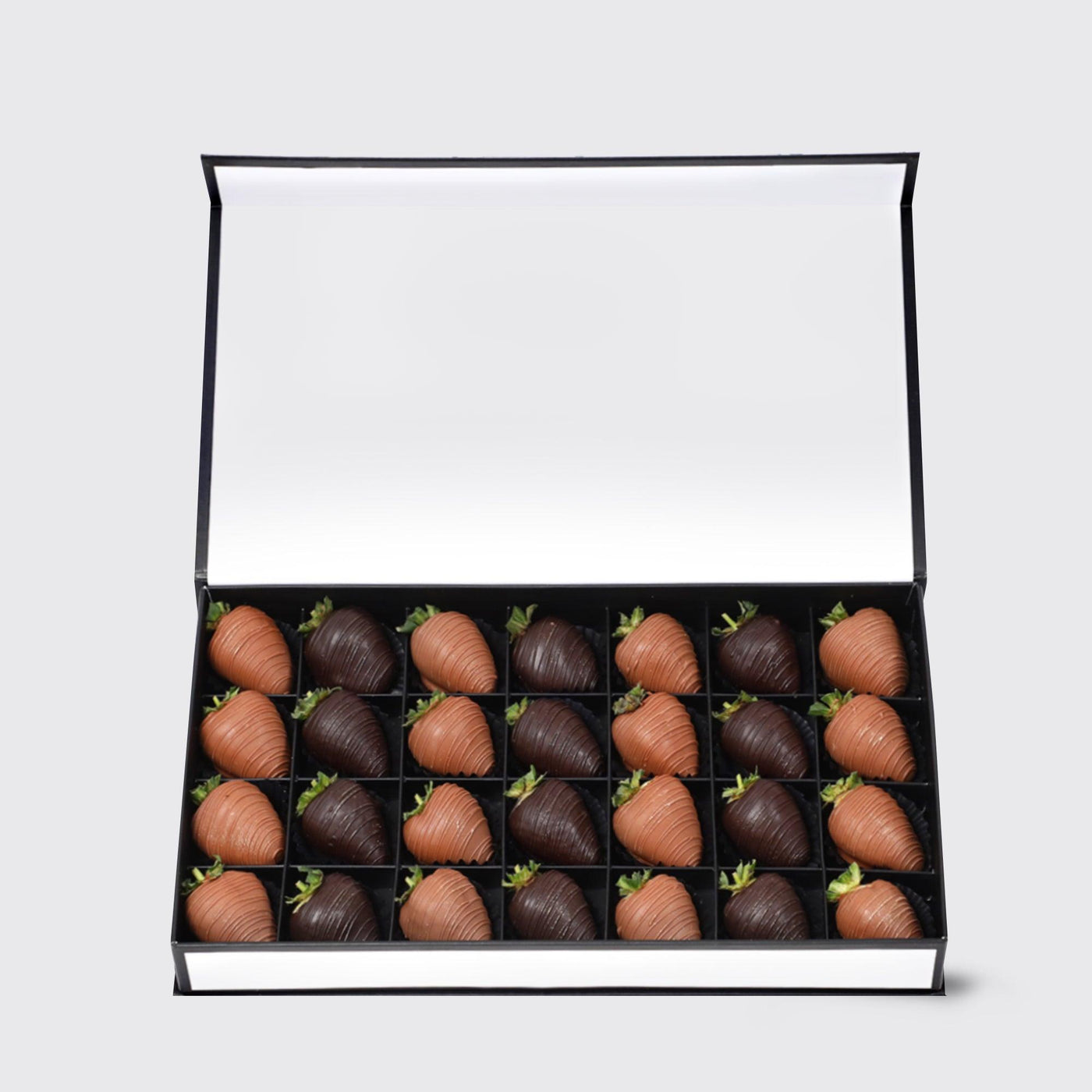 Fresh Strawberries with Coated Chocolate - BLACK AND BLANC