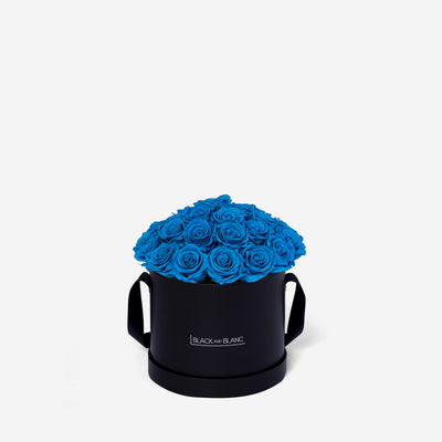 Aqua Blue BouqBox - Infinity Roses - BLACK AND BLANC