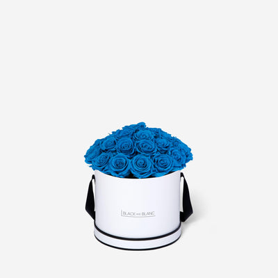 Aqua Blue BouqBox - Infinity Roses - BLACK AND BLANC