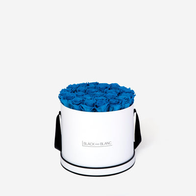 Aqua Blue Round - Infinity Roses - BLACK AND BLANC