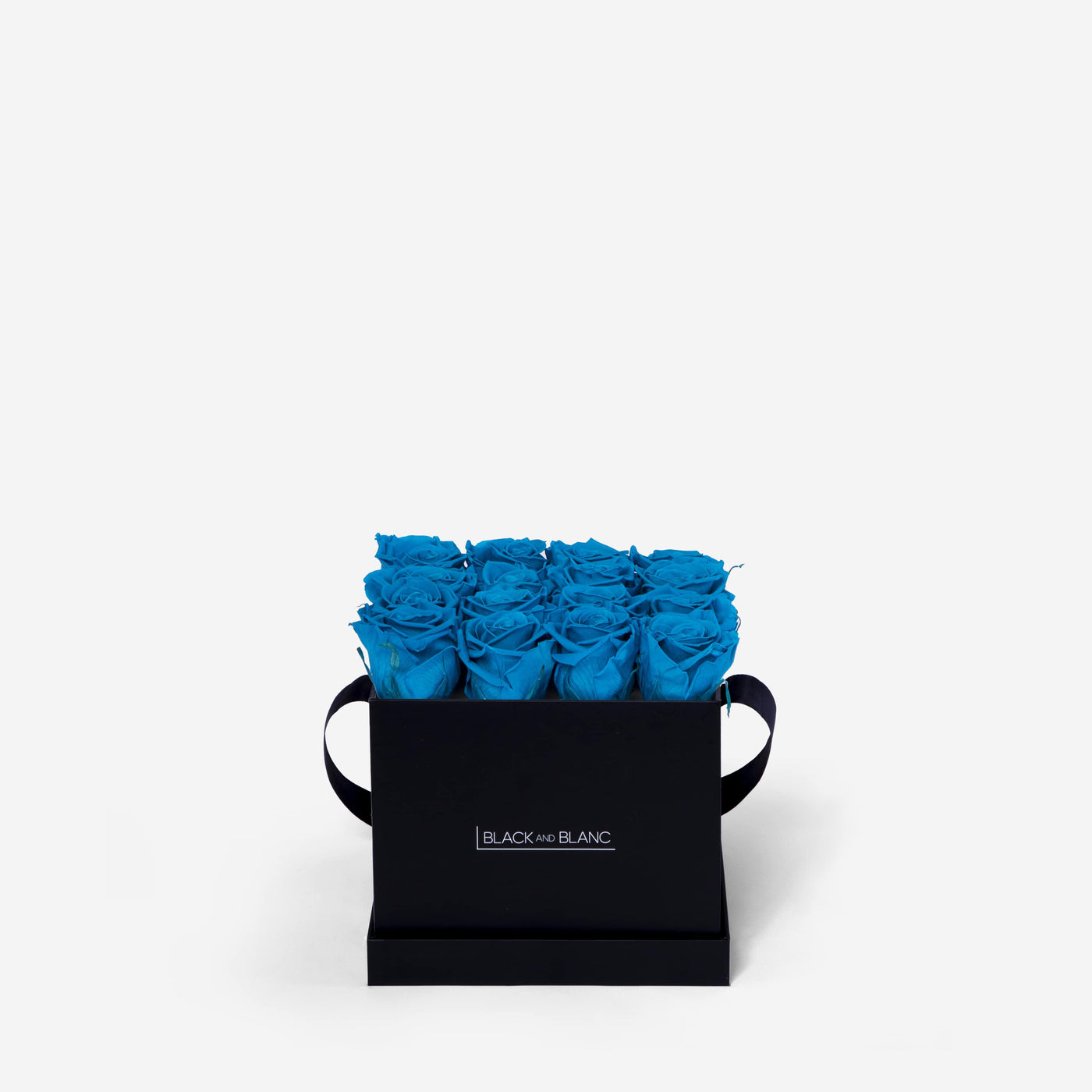 Aqua Blue Square Infinity - Infinity Roses - BLACK AND BLANC