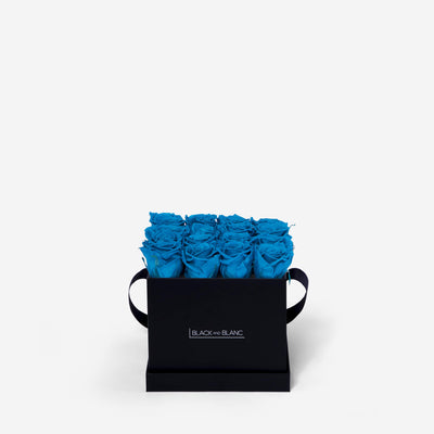 Aqua Blue Square Infinity - Infinity Roses - BLACK AND BLANC