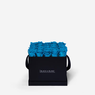 Aqua Blue Square Infinity - Infinity Roses - BLACK AND BLANC