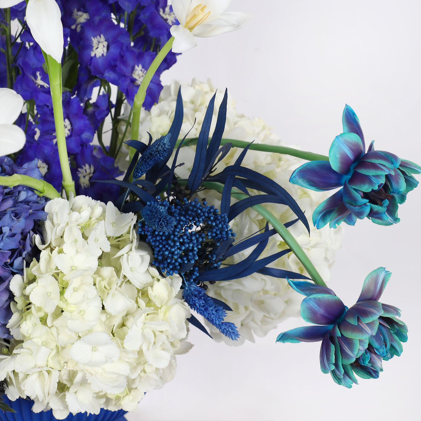 Azure Opulance in Vase - Fresh Flowers - Vase