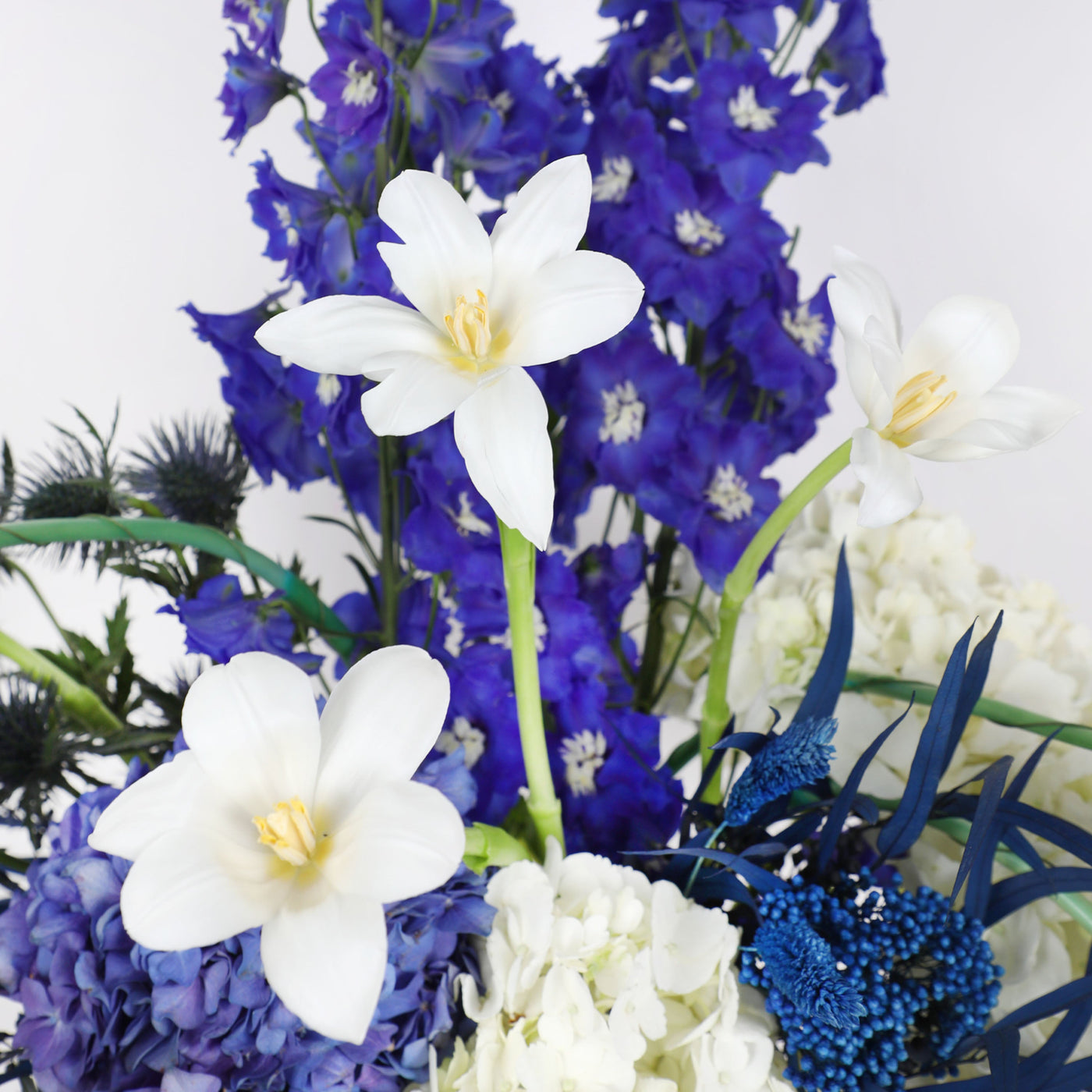 Azure Opulance in Vase - Fresh Flowers - Vase