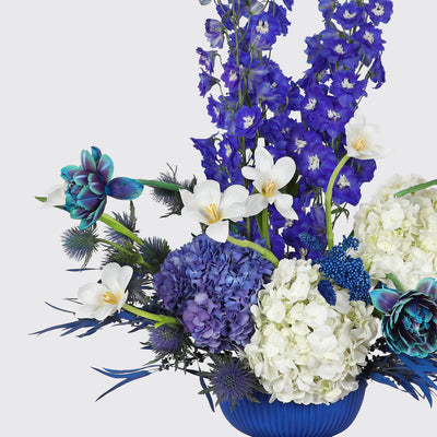 Azure Opulance in Vase - Fresh Flowers - Vase