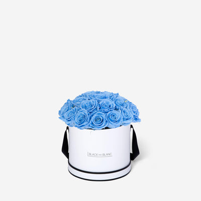 Baby Blue BouqBox - Infinity Roses - BLACK AND BLANC