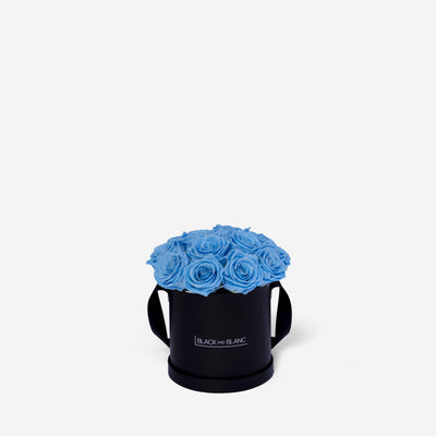 Baby Blue BouqBox - Infinity Roses - BLACK AND BLANC