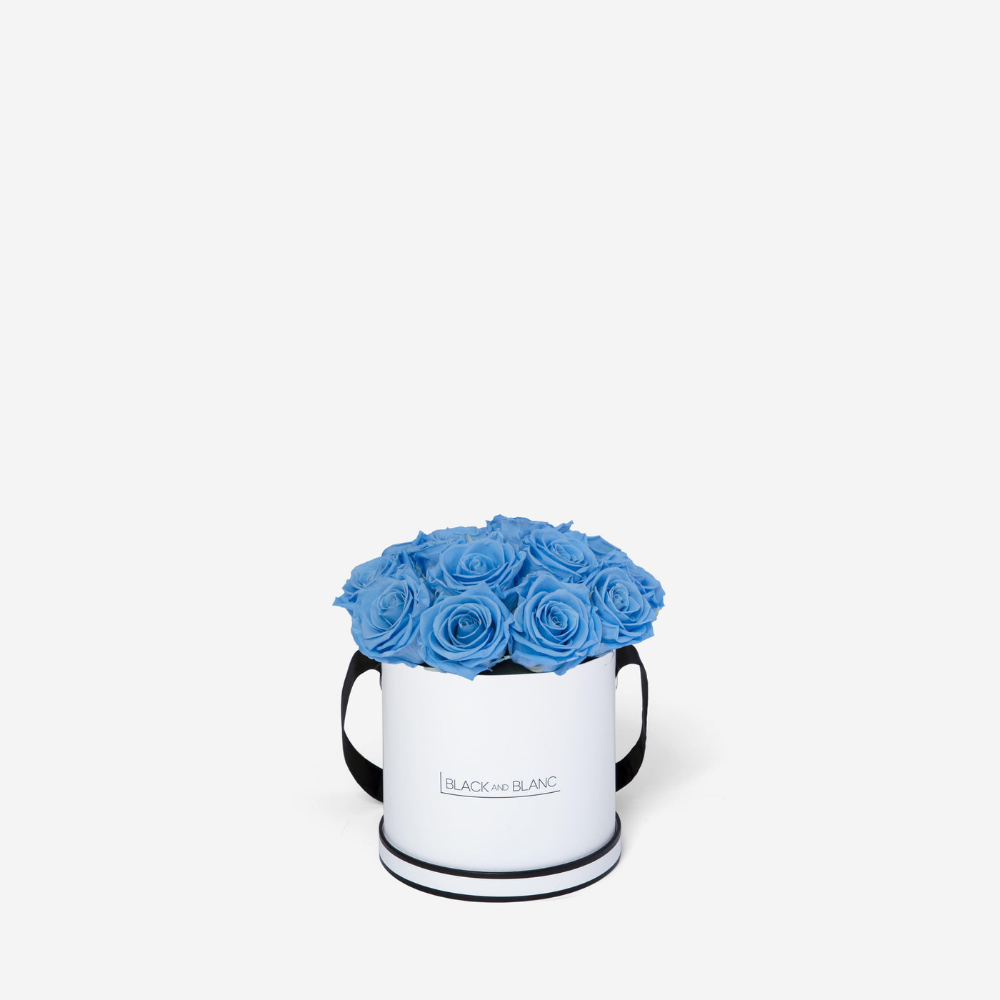 Baby Blue BouqBox - Infinity Roses - BLACK AND BLANC