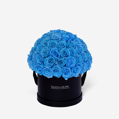 Baby Blue Dôme Classic - Infinity Roses - BLACK AND BLANC