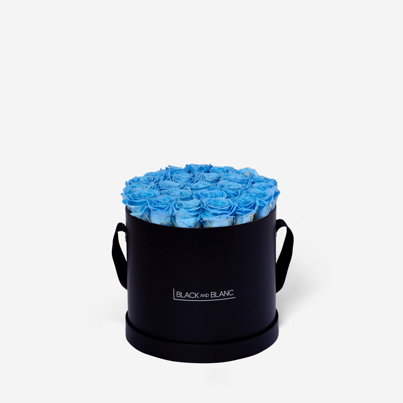 Baby Blue Round - Infinity Roses - BLACK AND BLANC