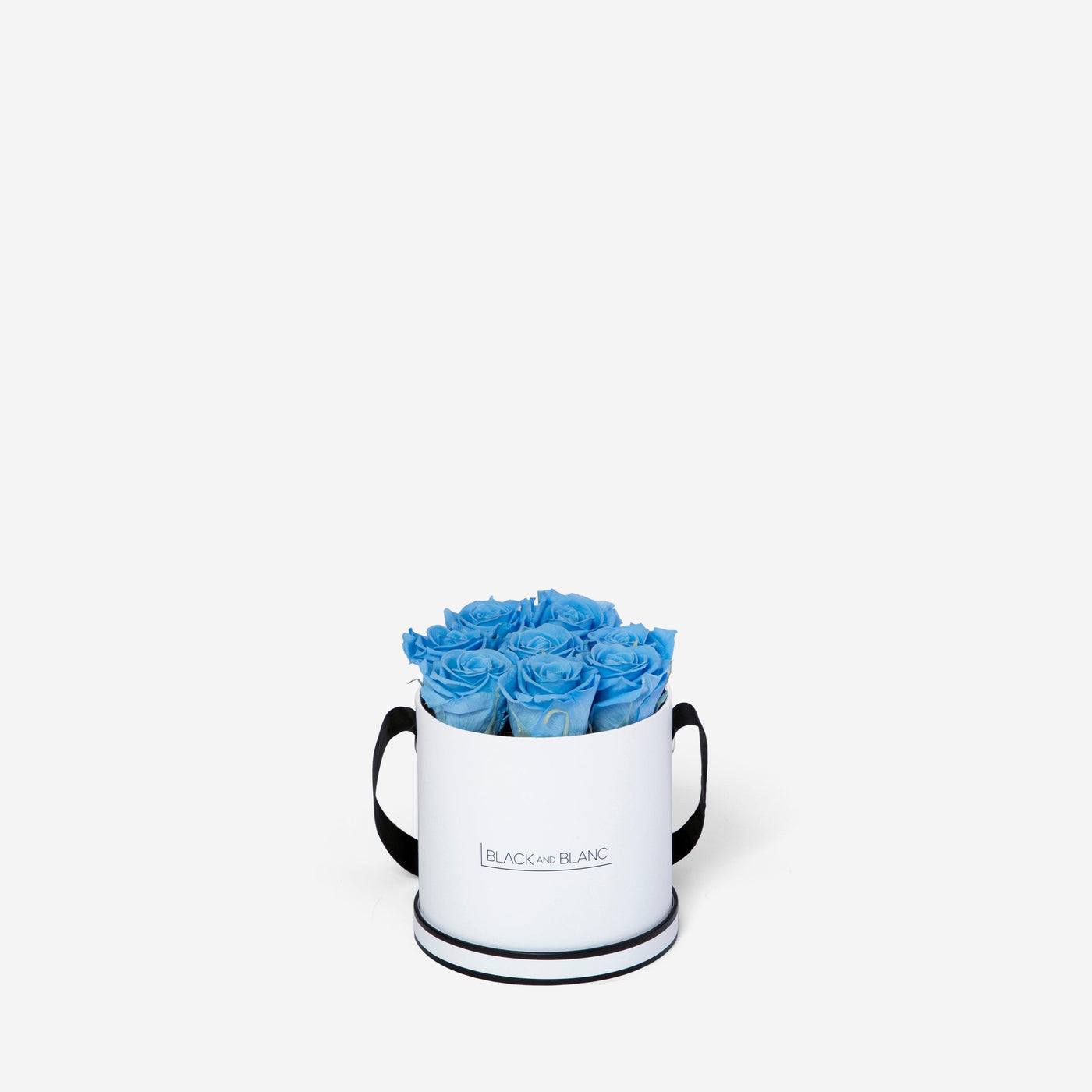 Baby Blue Round - Infinity Roses - BLACK AND BLANC