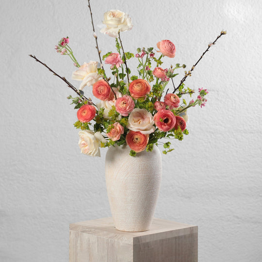Blossom & Branch in Vase - BLACK AND BLANC