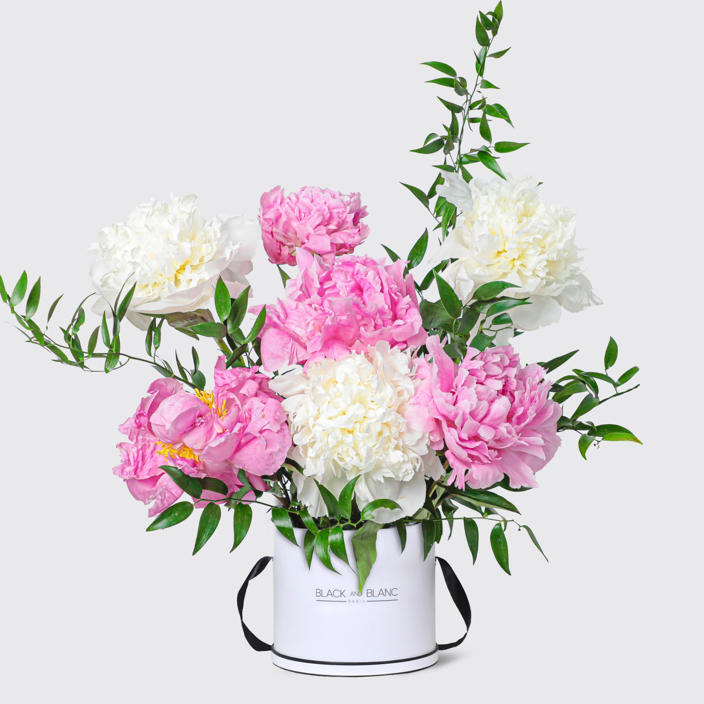 Blush White peonies in Box - Le Medium / White