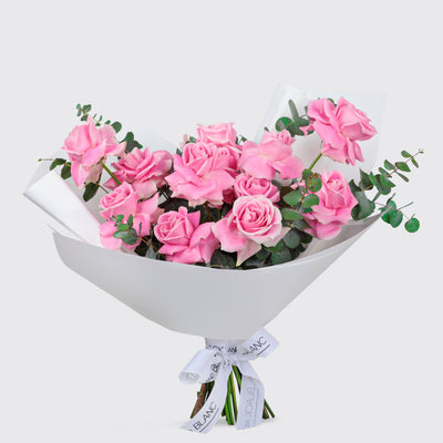 Blushing Elegance Bouq - Fresh Flowers - Le Medium