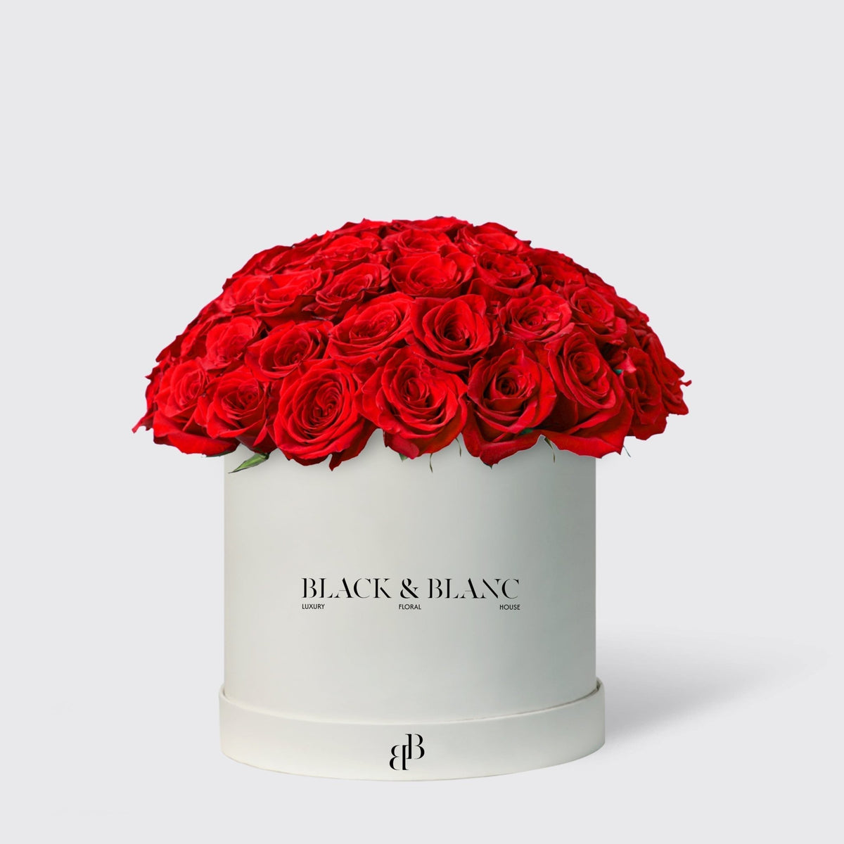 Bouqbox Red Roses in Box - BLACK AND BLANC