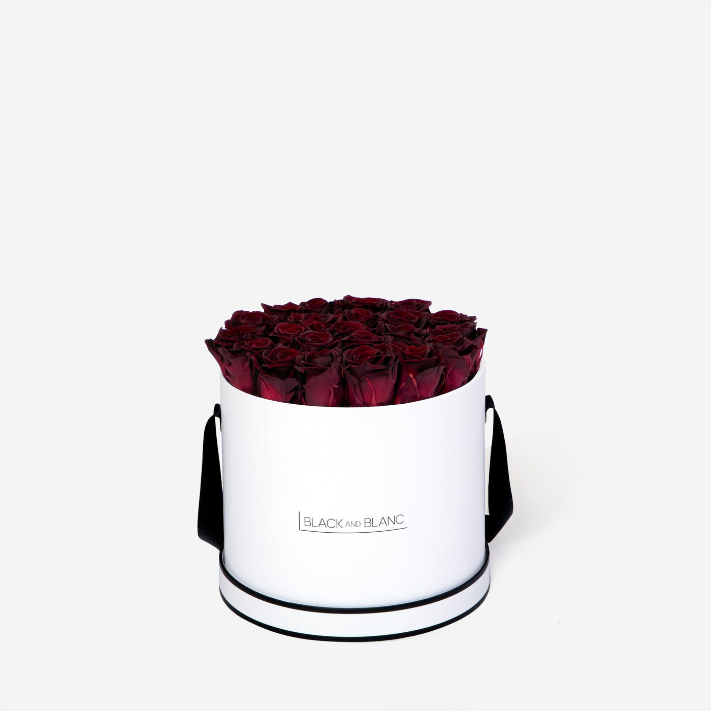 Burgundy Round - Infinity Roses - BLACK AND BLANC