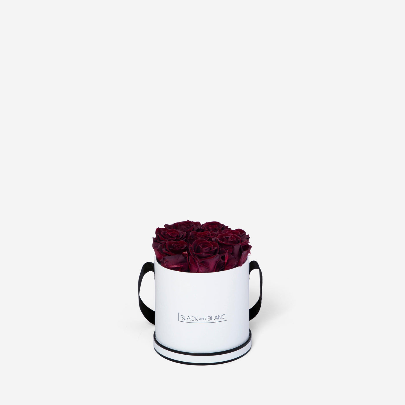 Burgundy Round - Infinity Roses - BLACK AND BLANC