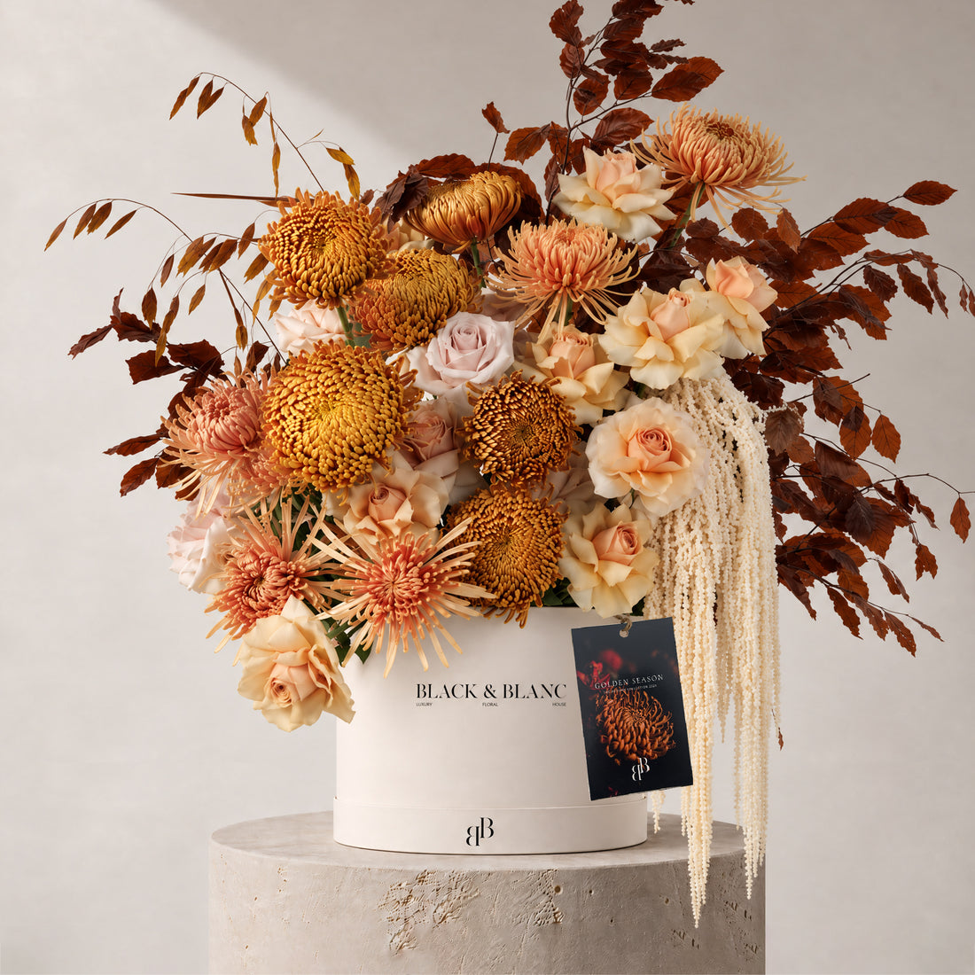 Autumn - Firelight in Box - BLACK AND BLANC