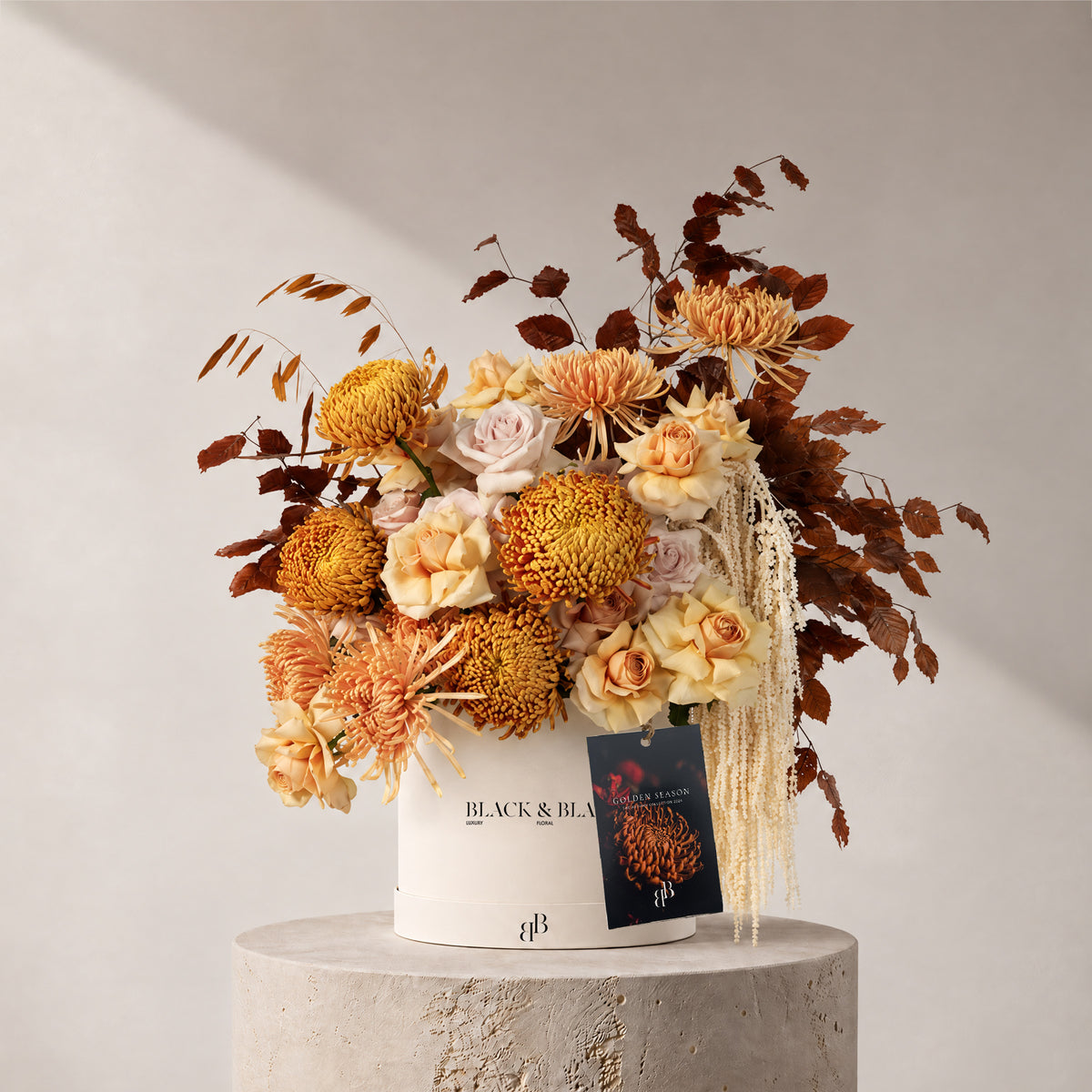 Autumn - Firelight in Box - BLACK AND BLANC