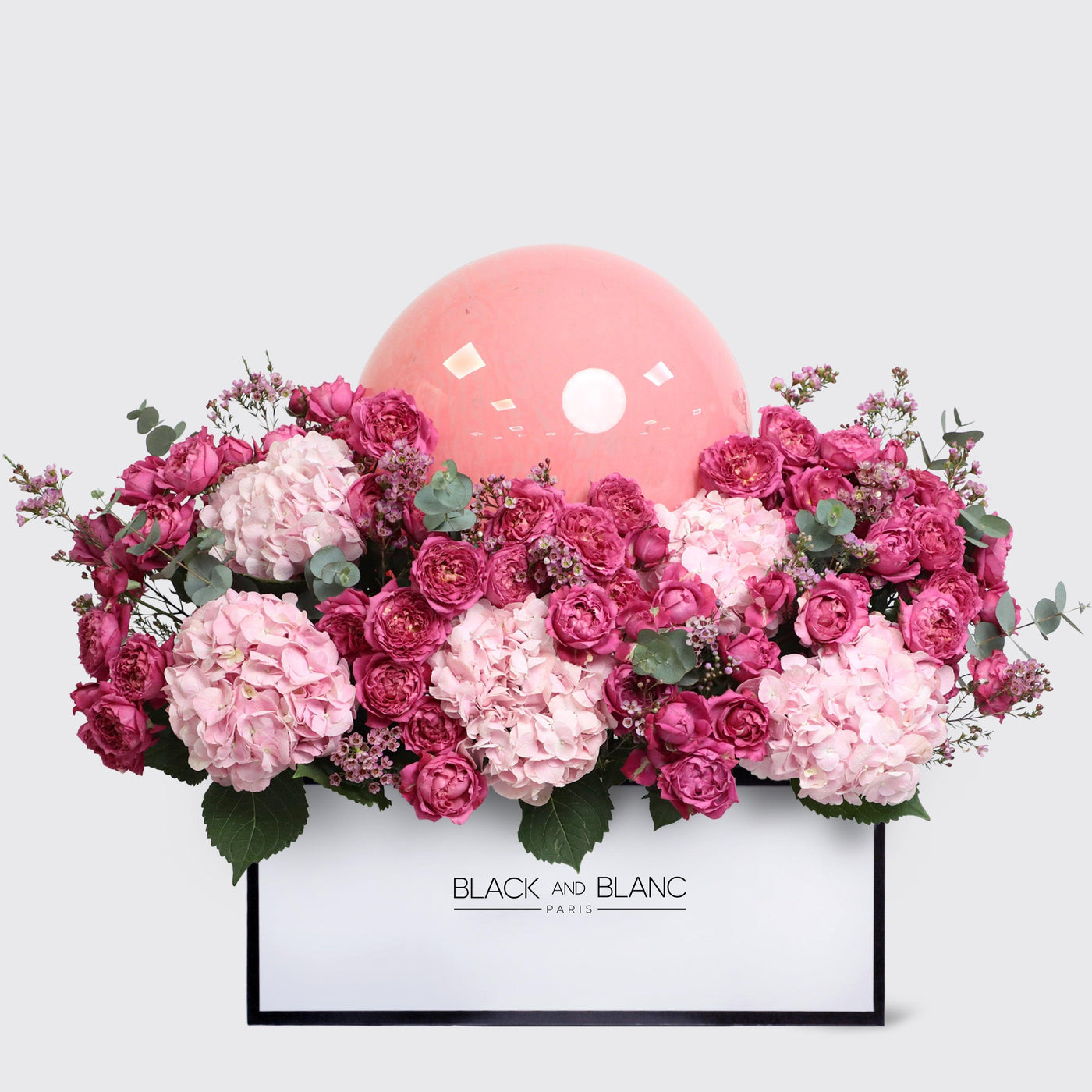 Celine in Zenith Box with Balloon - Fresh Flowers - wd