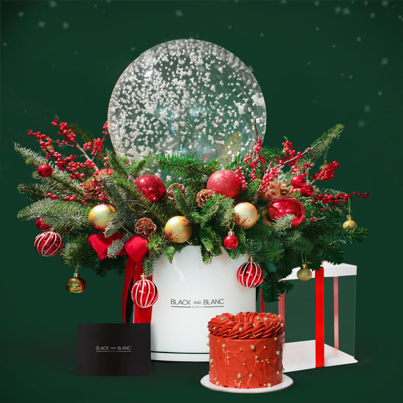 Christmas Joy Flower and Cake Bundle - BLACK AND BLANC