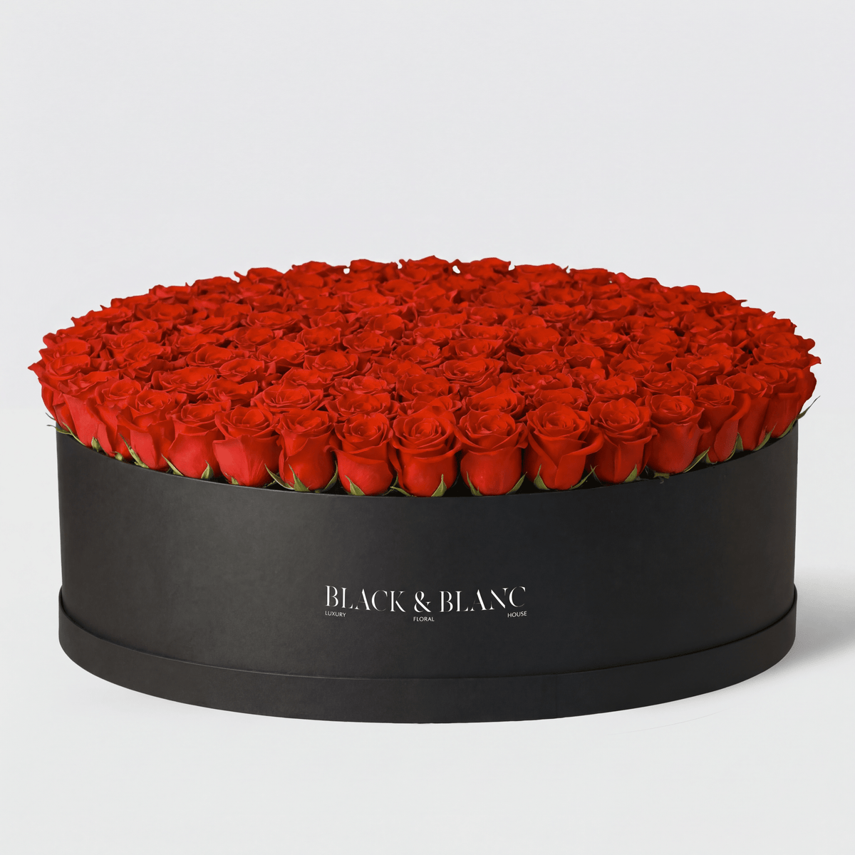Classic Red Roses Extravaganza - BLACK AND BLANC