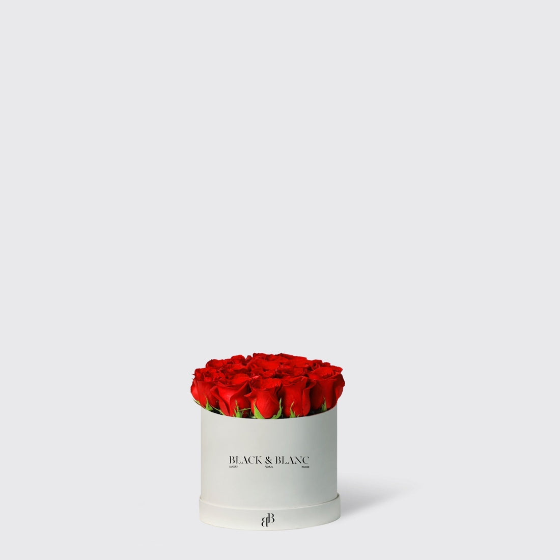 Classic Red Roses in Box - BLACK AND BLANC