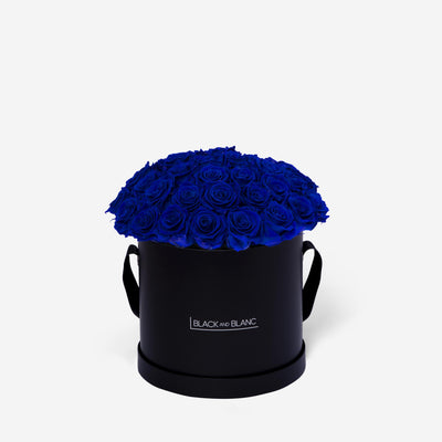 Deep Blue BouqBox - Infinity Roses - BLACK AND BLANC