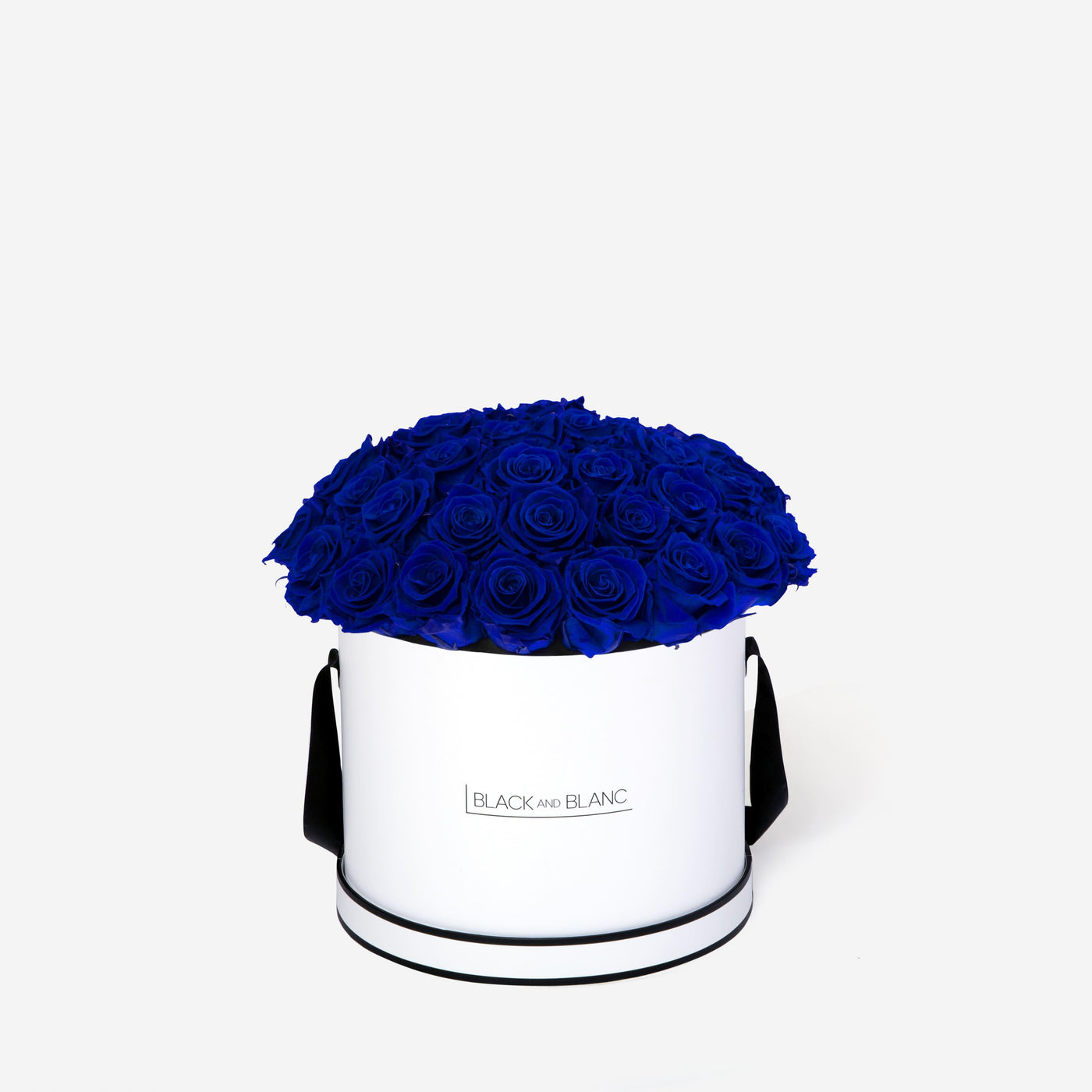 Deep Blue BouqBox - Infinity Roses - BLACK AND BLANC