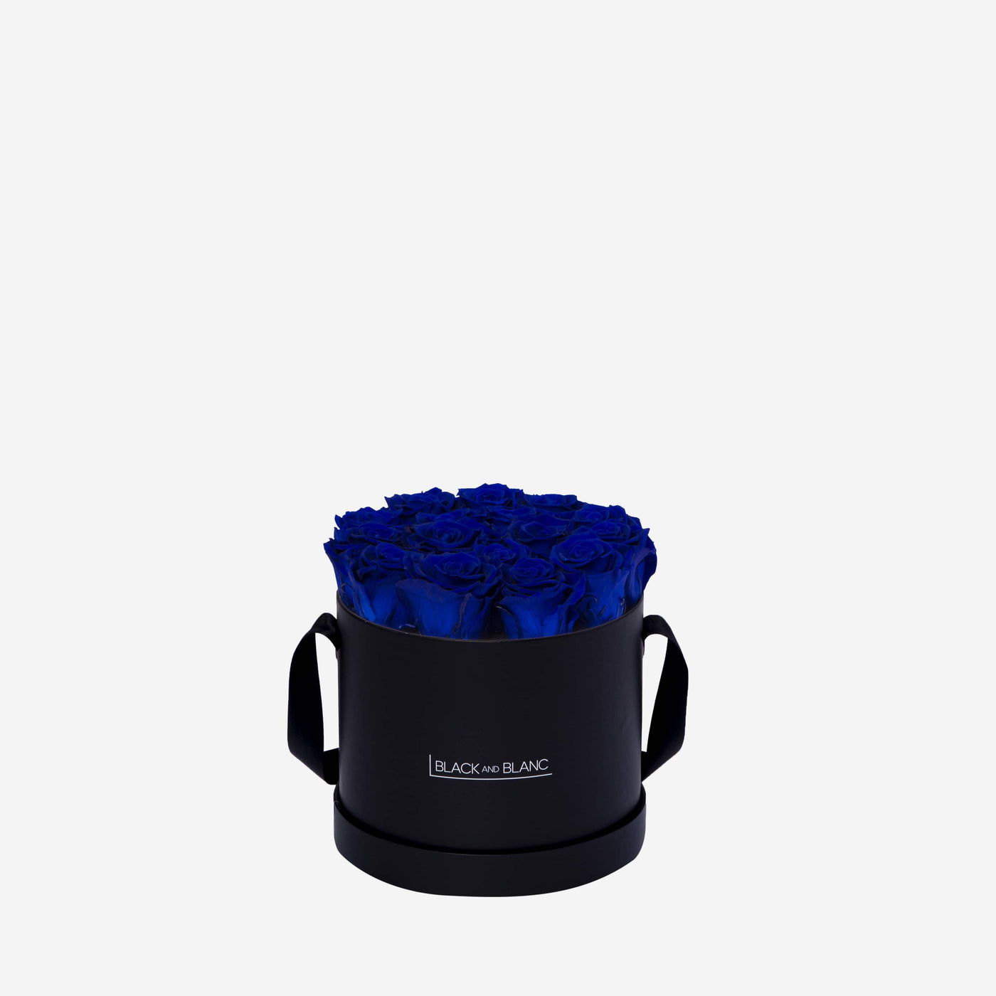 Deep Blue Round - Infinity Roses - BLACK AND BLANC