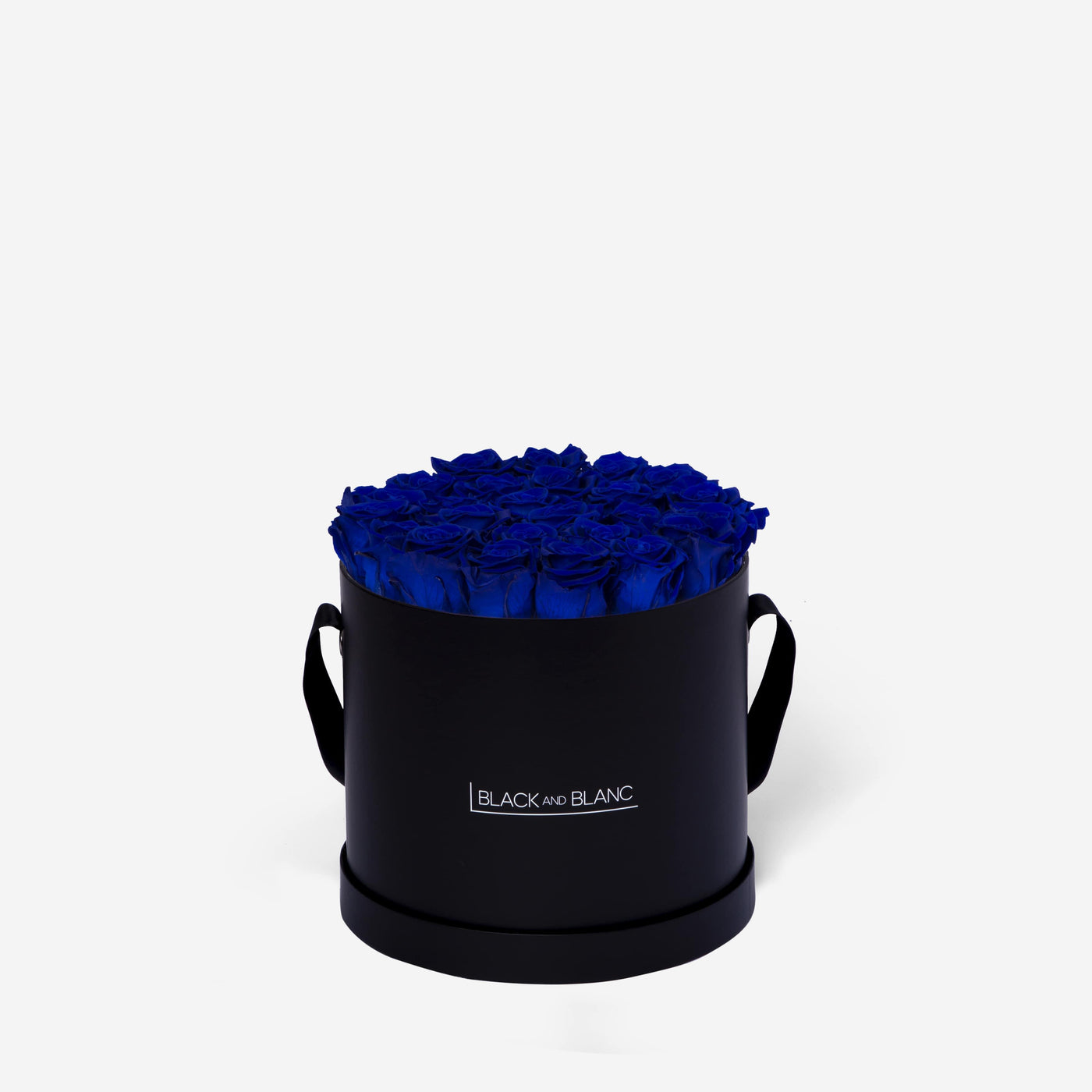 Deep Blue Round - Infinity Roses - BLACK AND BLANC