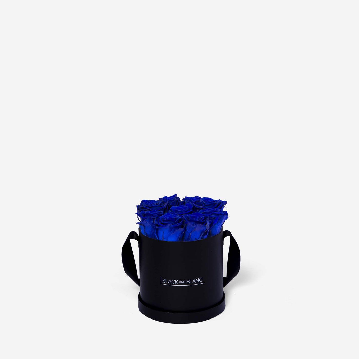 Deep Blue Round - Infinity Roses - BLACK AND BLANC