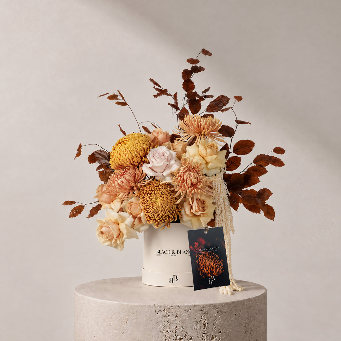 Autumn - Firelight in Box - BLACK AND BLANC