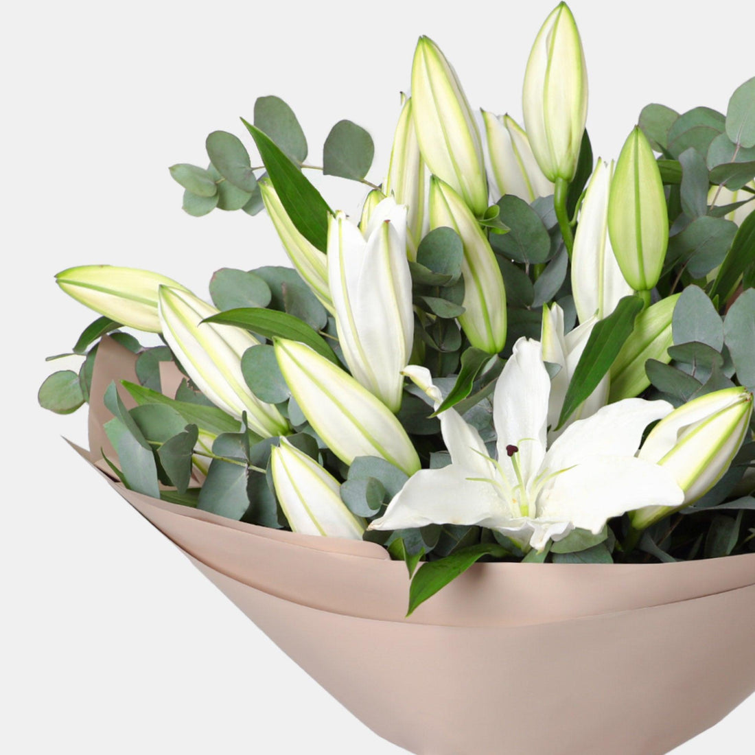 Fresh lily White Bouquet - BLACK AND BLANC