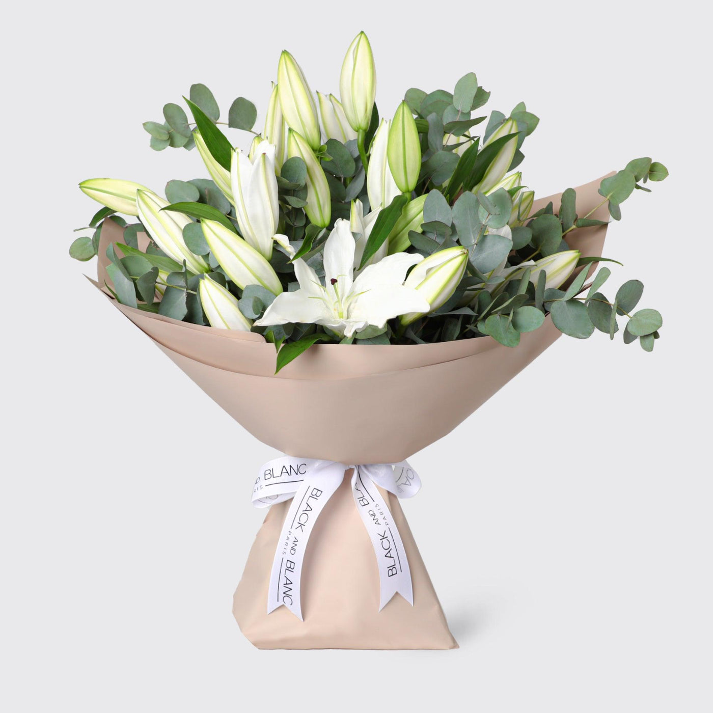 Fresh lily White Bouq - Fresh Flowers - BLACK AND BLANC