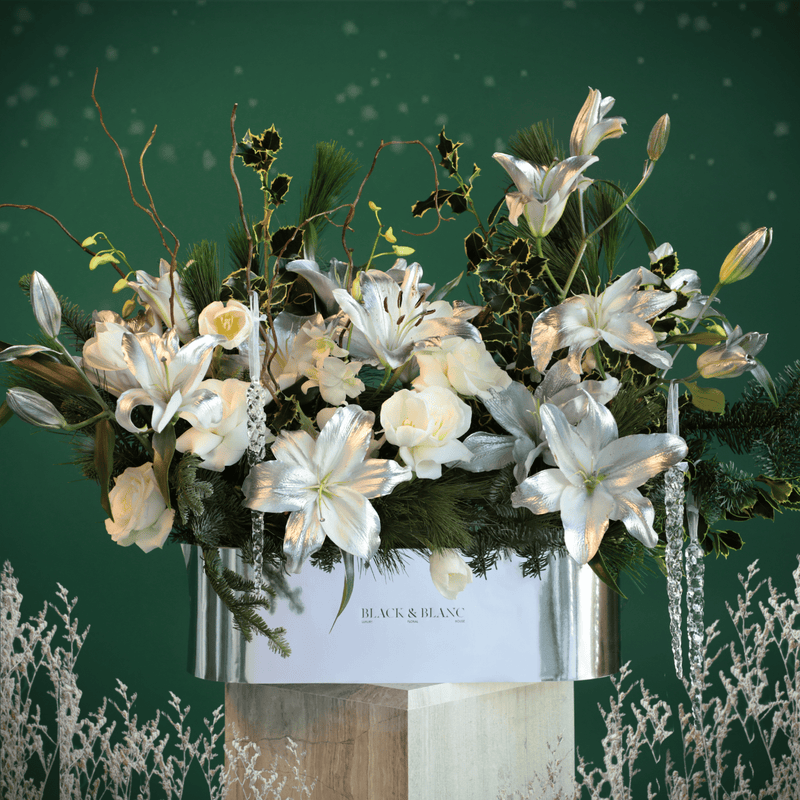 Frozen Lily in Half Meter Box - Fresh Flowers - BLACK AND BLANC